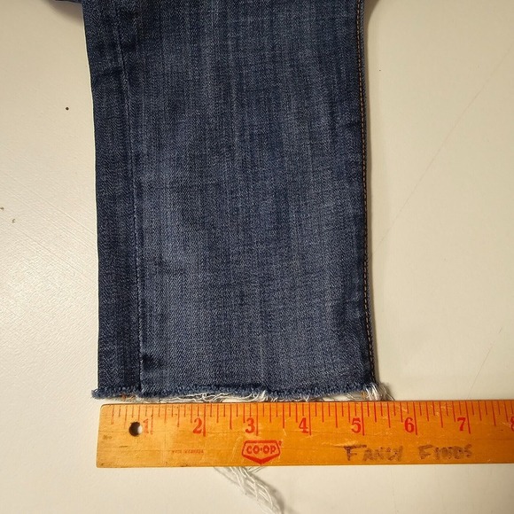 Driftwood Jeans Womens 28 Blue Embroidered Floral Raw‎ Hems Medium Wash Stretch - Picture 13 of 14